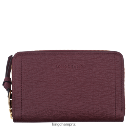 Women Burgundy Longchamp Mailbox Wallet Leather Goods L06408614