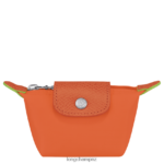 Women Carot Longchamp Le Pliage Green Coin purse Leather Goods L06408511