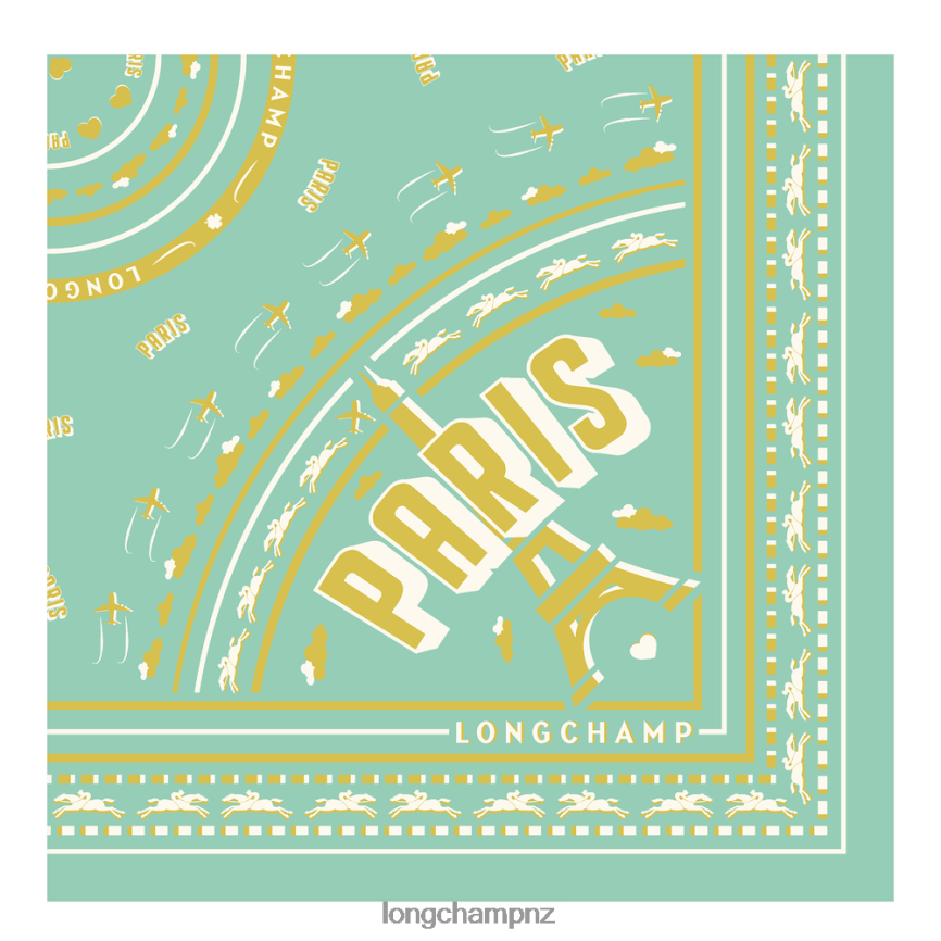 Women Celadon Longchamp Spring/Summer 2023 Collection Silk scarf 50 Accessories L064081017 - Image 2