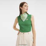 Women Celadon Longchamp Spring/Summer 2023 Collection Silk scarf 50 Accessories L064081017 - Image 3
