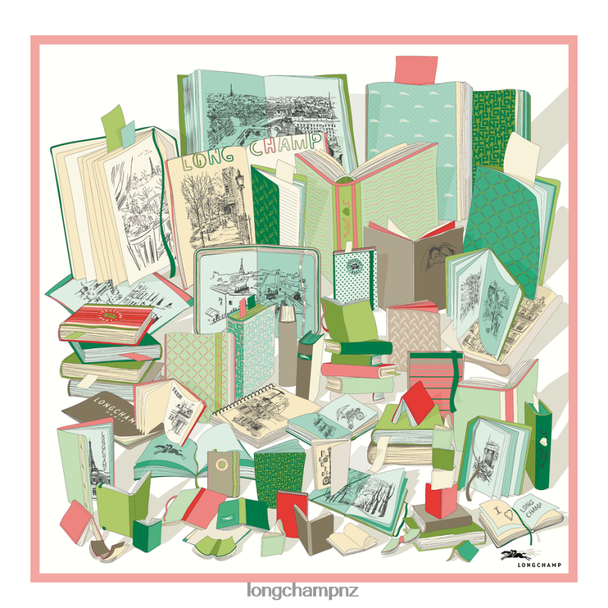 Women Celadon Longchamp Spring/Summer 2023 Collection Silk scarf 90 Accessories L064081051 - Image 1