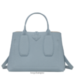 Women Cloud Blue Longchamp Roseau Handbag Bags L06408107 - Image 4