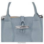 Women Cloud Blue Longchamp Roseau Handbag Bags L06408115 - Image 7