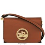 Women Cognac Longchamp Box-Trot Coin purse with shoulder strap Leather Goods L06408518