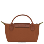 Women Cognac Longchamp Le Pliage Green Pouch with handle Leather Goods L06408671 - Image 4