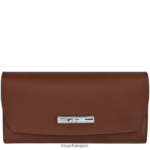 Women Ebony Longchamp Roseau Continental wallet Leather Goods L06408565