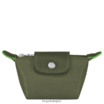 Women Forest Longchamp Le Pliage Green Coin purse Leather Goods L06408507