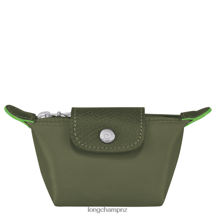 Women Forest Longchamp Le Pliage Green Coin purse Leather Goods L06408507 - Image 1