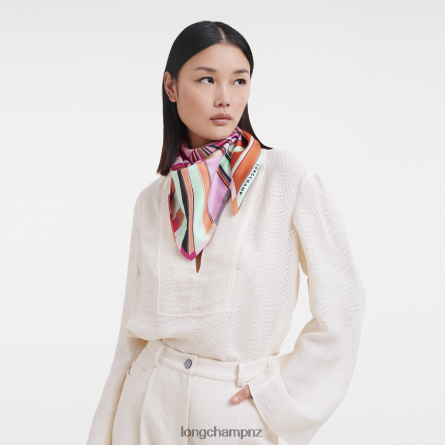 Women Fuchsia Longchamp Spring/Summer 2023 Collection Silk scarf 70 Accessories L064081037 - Image 2