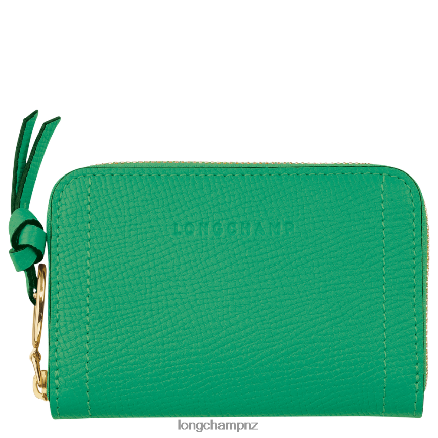 Women Grass/Green Light Longchamp Mailbox Coin purse Leather Goods L06408540 - Image 1
