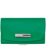 Women Grass/Green Light Longchamp Roseau Wallet Leather Goods L06408563