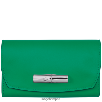 Women Grass/Green Light Longchamp Roseau Wallet Leather Goods L06408563