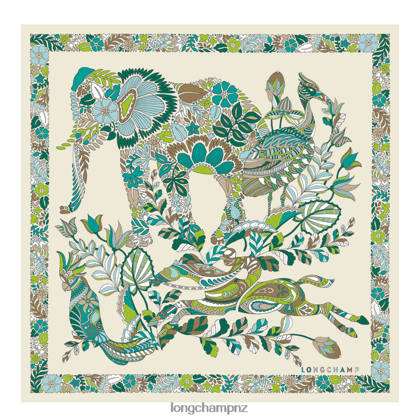 Women Grass/Green Light Longchamp Spring/Summer 2023 Collection Silk scarf 50 Accessories L064081007 - Image 1