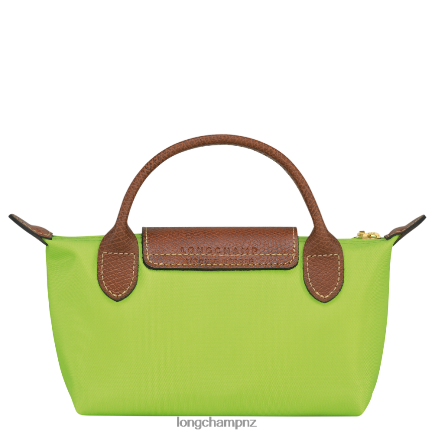 Women Green Light Longchamp Le Pliage Original Pouch with handle Leather Goods L06408663 - Image 4