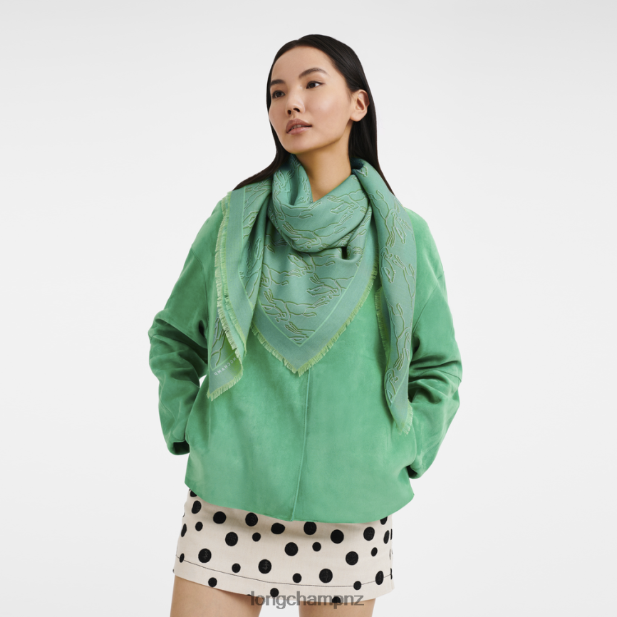 Women Green Light Longchamp Spring/Summer 2023 Collection Stole Accessories L06408988 - Image 3
