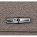 Women Grey Longchamp Roseau Essential Wallet Leather Goods L06408573 - Image 3