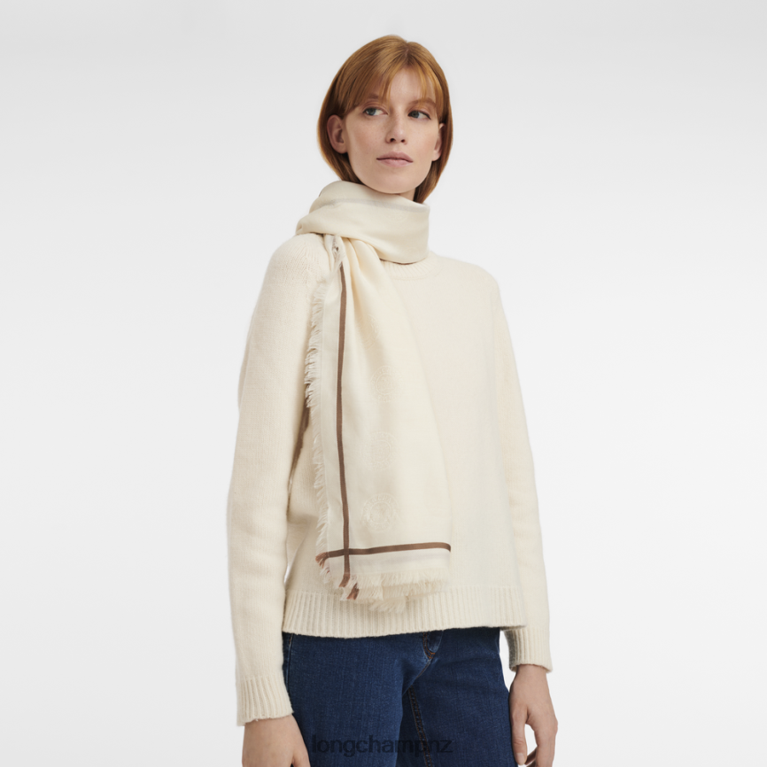 Women Ivory Longchamp Spring/Summer 2023 Collection Shawl Accessories L06408976 - Image 2