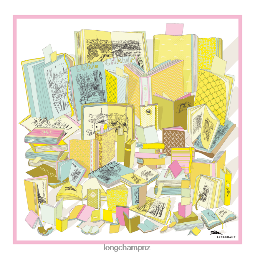 Women Lemon Longchamp Spring/Summer 2023 Collection Silk scarf 90 Accessories L064081050 - Image 1