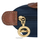 Women Navy Longchamp Le Pliage Original Pouch with handle Leather Goods L06408665 - Image 5