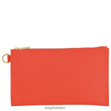 Women Orange Longchamp Le Foulonne Pouch Leather Goods L06408700