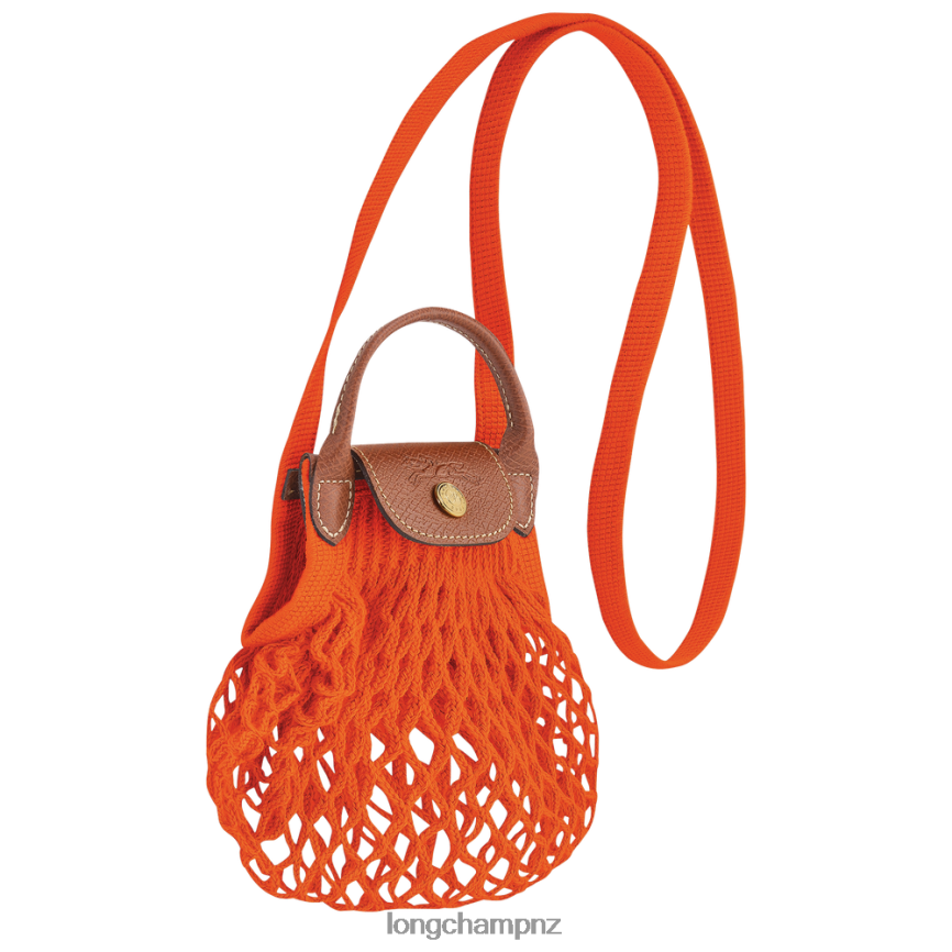 Women Orange Longchamp Le Pliage Filet Mesh bag Leather Goods L064086 - Image 3
