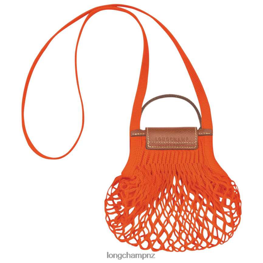 Women Orange Longchamp Le Pliage Filet Mesh bag Leather Goods L064086 - Image 4