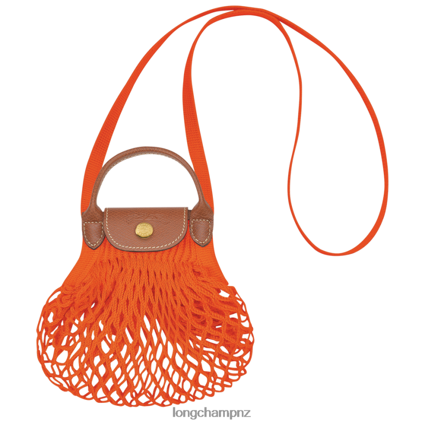 Women Orange Longchamp Le Pliage Filet Mesh bag Leather Goods L064086 - Image 1