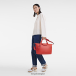 Women Orange Longchamp Le Pliage Xtra Handbag Bags L06408139 - Image 2