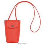 Women Orange Longchamp Le Pliage Xtra Phone case with leather lace Leather Goods L06408718
