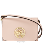 Women Pale Pink Longchamp Box-Trot Coin purse with shoulder strap Leather Goods L06408519