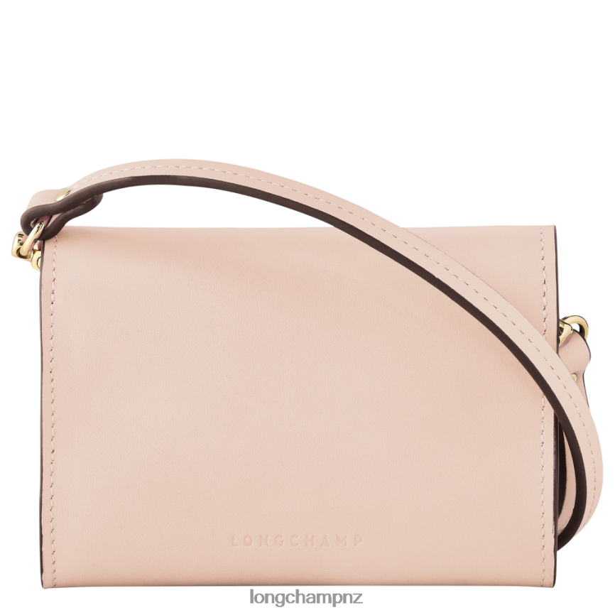 Women Pale Pink Longchamp Box-Trot Coin purse with shoulder strap Leather Goods L06408519 - Image 3