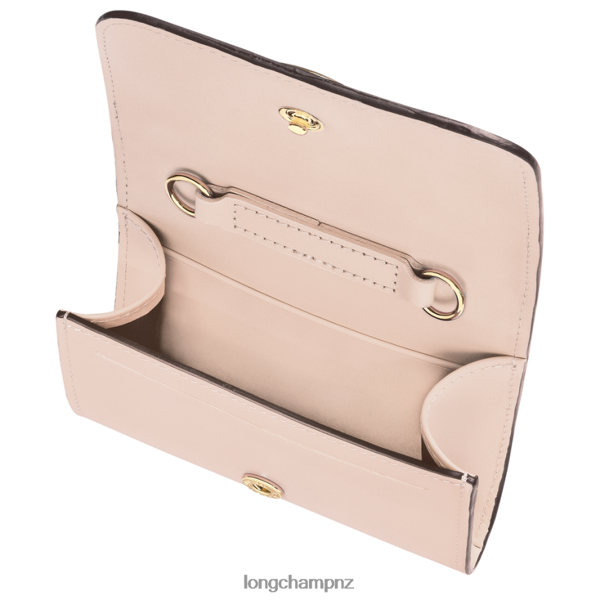 Women Pale Pink Longchamp Box-Trot Coin purse with shoulder strap Leather Goods L06408519 - Image 4