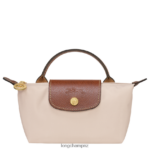 Women Paper Longchamp Le Pliage Original Pouch with handle Leather Goods L06408667