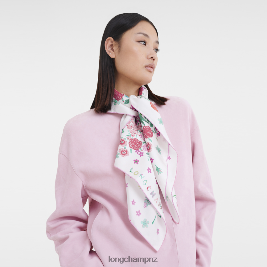 Women Pink Longchamp Spring/Summer 2023 Collection Silk scarf 90 Accessories L064081039 - Image 2