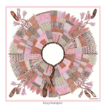 Women Pink Longchamp Spring/Summer 2023 Collection Silk scarf 90 Accessories L064081059