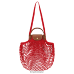 Women Red Longchamp Le Pliage filet Mesh bag Bags L064084