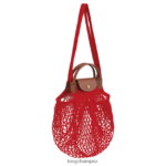 Women Red Longchamp Le Pliage filet Mesh bag Bags L064084 - Image 3