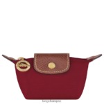 Women Red Longchamp Le Pliage Original Coin purse Leather Goods L06408501
