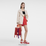Women Red Longchamp Le Pliage Re-Play Tote bag Bags L0640852 - Image 2
