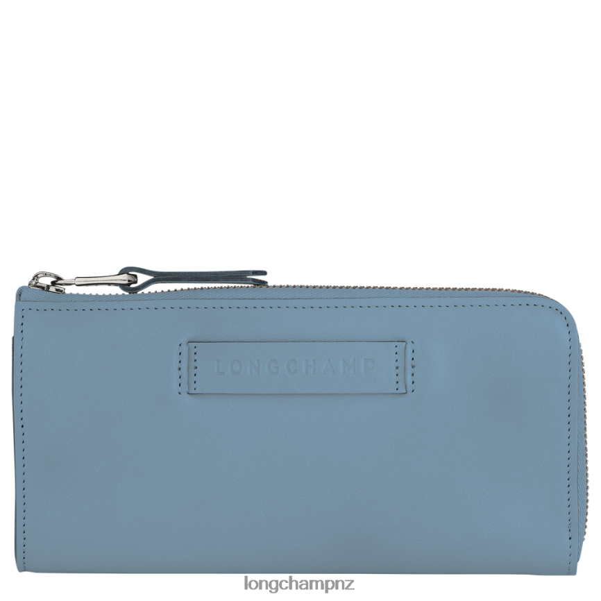 Women Slate Longchamp 3D Wallet with zip around Leather Goods L06408622 - Image 1