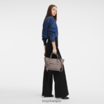 Women Taupe Longchamp Mailbox Handbag Bags L06408168 - Image 2
