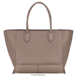 Women Taupe Longchamp Mailbox Handbag Bags L06408172 - Image 4