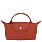 Women Terracotta Longchamp Le Pliage City Pouch with handle Leather Goods L06408679