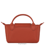 Women Terracotta Longchamp Le Pliage City Pouch with handle Leather Goods L06408679 - Image 4