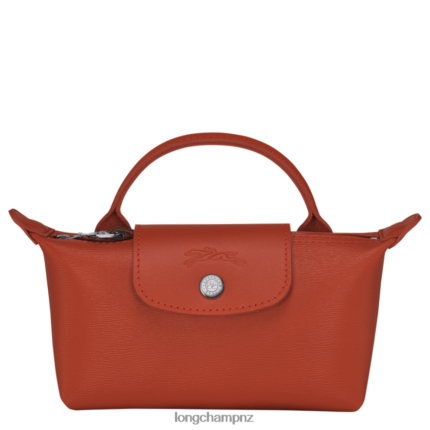 Women Terracotta Longchamp Le Pliage City Pouch with handle Leather Goods L06408679