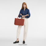 Women Terracotta Longchamp Le Pliage City Tote bag Bags L0640885 - Image 2