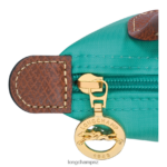 Women Turquoise Longchamp Le Pliage Original Pouch with handle Leather Goods L06408666 - Image 5