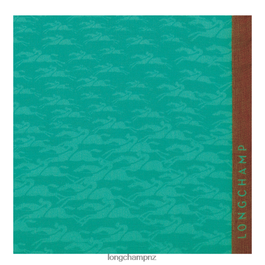 Women Turquoise Longchamp Spring/Summer 2023 Collection Stole Accessories L06408972 - Image 2
