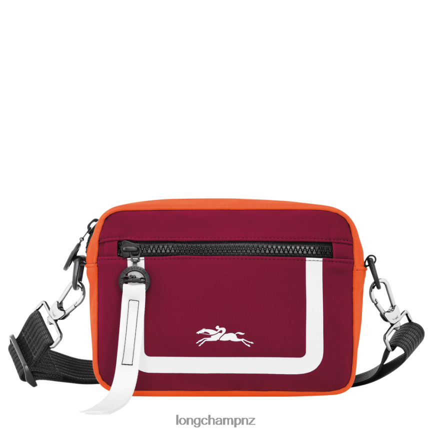 Men Orange/Burgundy Longchamp Le Pliage Collection Camera bag Bags L06408335