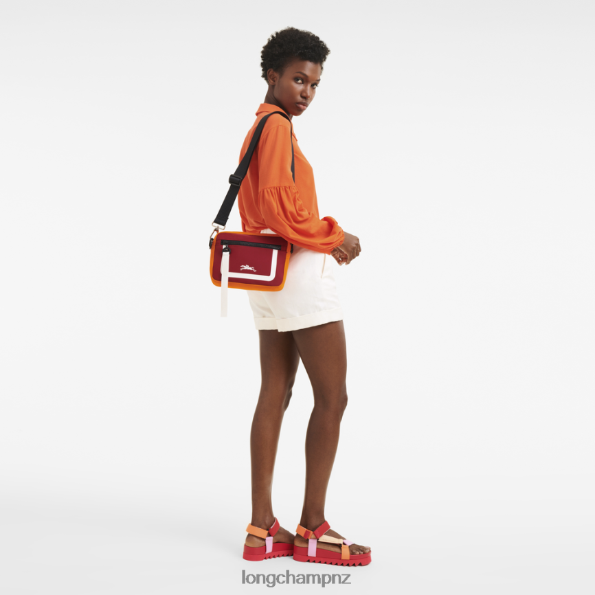 Men Orange/Burgundy Longchamp Le Pliage Collection Camera bag Bags L06408335